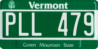 VT license plate PLL479