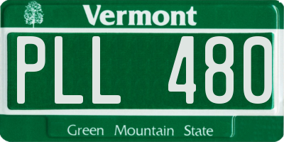 VT license plate PLL480