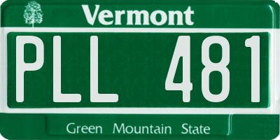 VT license plate PLL481