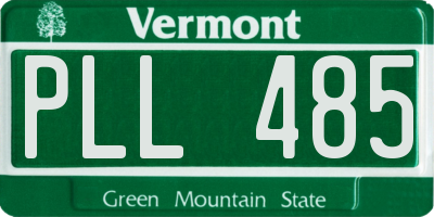 VT license plate PLL485