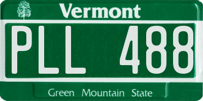 VT license plate PLL488