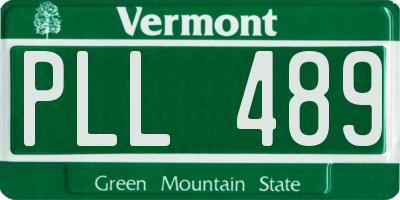 VT license plate PLL489