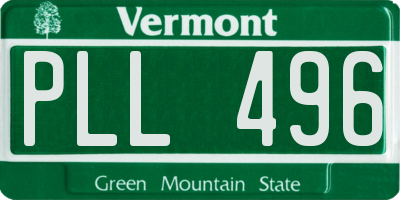 VT license plate PLL496