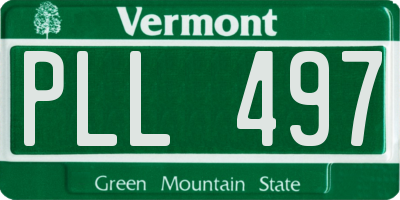 VT license plate PLL497