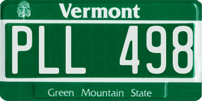 VT license plate PLL498