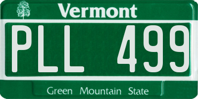 VT license plate PLL499