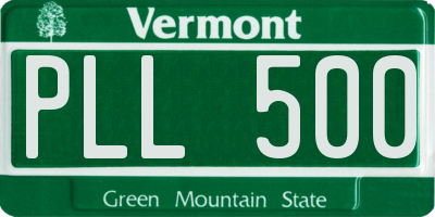 VT license plate PLL500