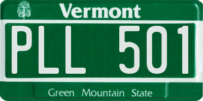 VT license plate PLL501