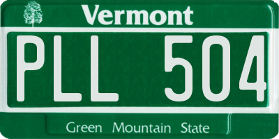 VT license plate PLL504