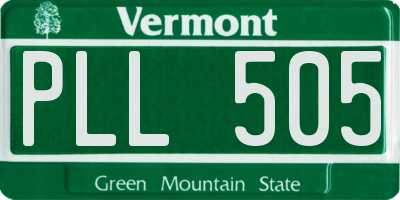 VT license plate PLL505