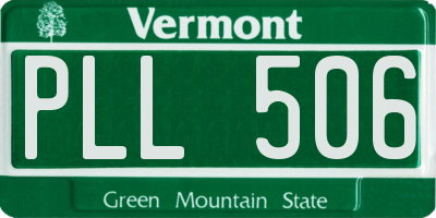 VT license plate PLL506