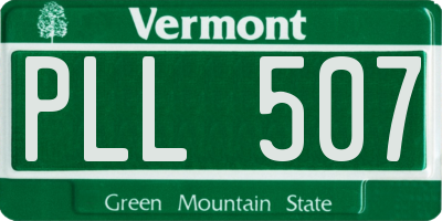 VT license plate PLL507