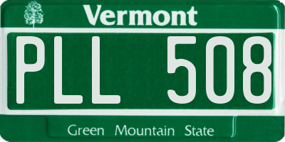 VT license plate PLL508