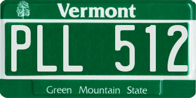 VT license plate PLL512
