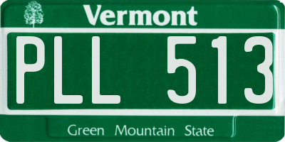 VT license plate PLL513