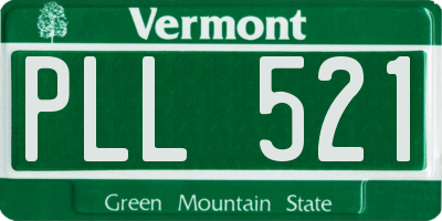 VT license plate PLL521