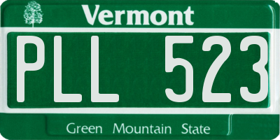 VT license plate PLL523