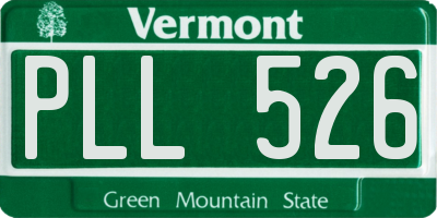 VT license plate PLL526