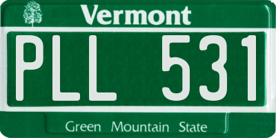 VT license plate PLL531
