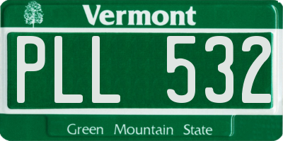 VT license plate PLL532