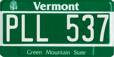 VT license plate PLL537