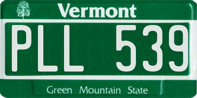 VT license plate PLL539