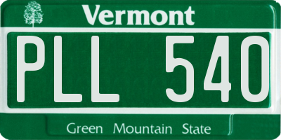 VT license plate PLL540
