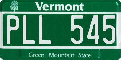 VT license plate PLL545