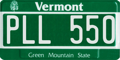 VT license plate PLL550