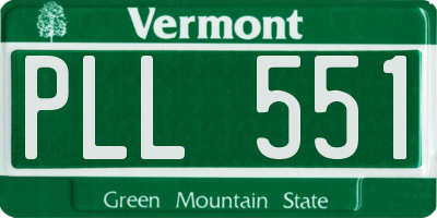 VT license plate PLL551