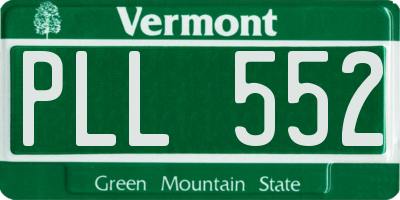 VT license plate PLL552