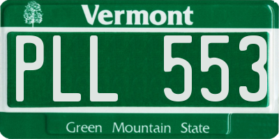 VT license plate PLL553