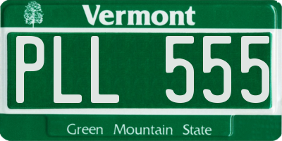 VT license plate PLL555