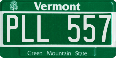 VT license plate PLL557