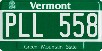 VT license plate PLL558