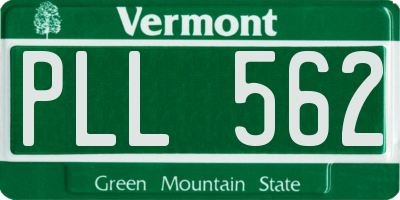 VT license plate PLL562