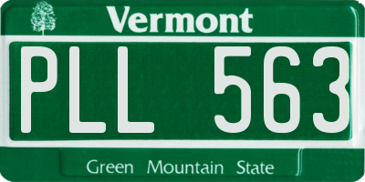 VT license plate PLL563