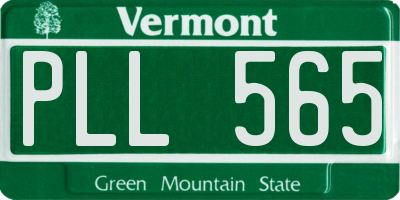 VT license plate PLL565