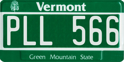 VT license plate PLL566