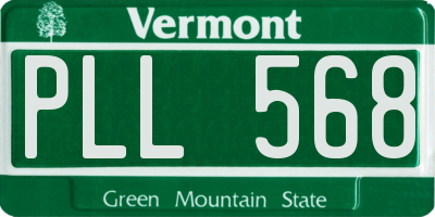 VT license plate PLL568