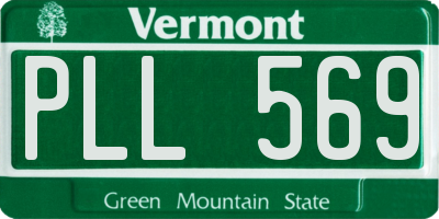 VT license plate PLL569
