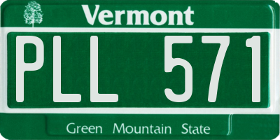 VT license plate PLL571