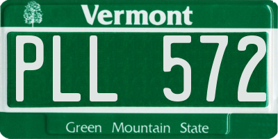 VT license plate PLL572