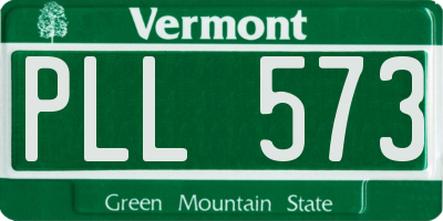 VT license plate PLL573