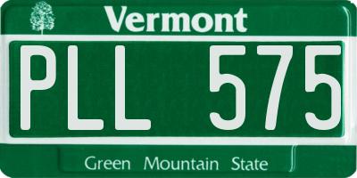 VT license plate PLL575