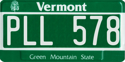 VT license plate PLL578