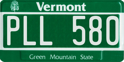 VT license plate PLL580