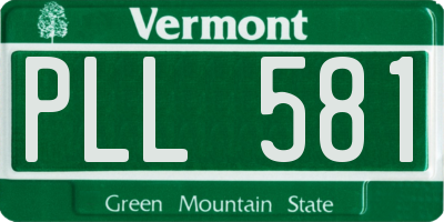 VT license plate PLL581
