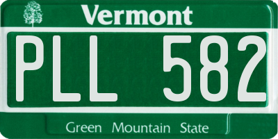 VT license plate PLL582
