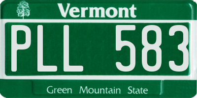 VT license plate PLL583